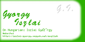 gyorgy iszlai business card